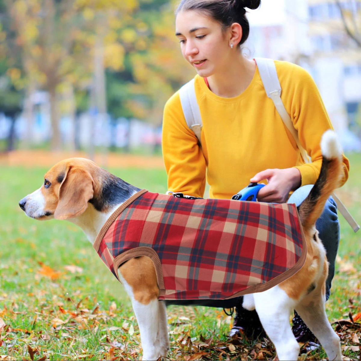 Cute Dog Shirts Clothes, Classic Plaid,Soft and Comfortable Fabric?Dog Clothes T Shirt Vest Soft for Small Medium Dogs Cats (plaid-5pcs, 3XL)