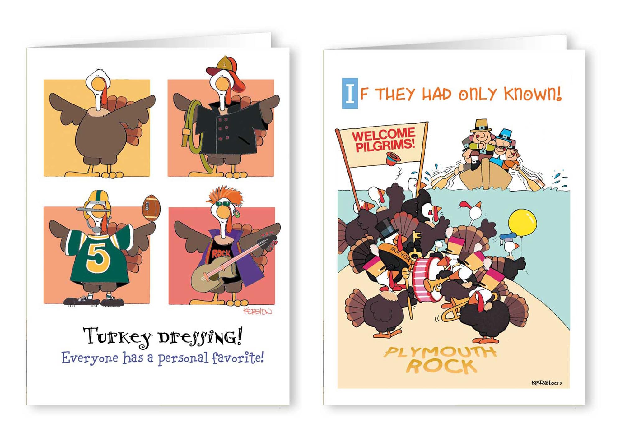 Stonehouse Collection 2-Pack Funny Thanksgiving Greeting Cards Turkey Assorted