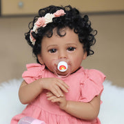 SCOM Reborn Baby Doll 18in African American Girl Black Soft Weighted Body