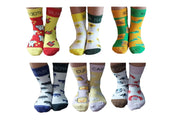 Mixin Itup Kids Crewcut Compound Words Socks - 6 Pairs - (M) Ages 6-9 Years