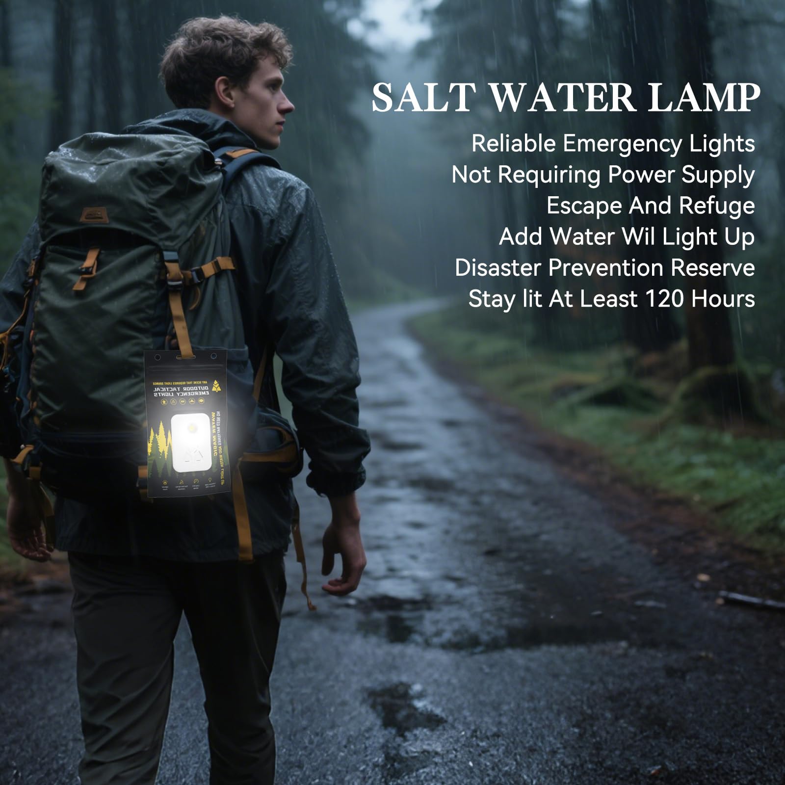 HDRAST LED Camping Lantern No Battery Emergency Outdoor Light White 120H