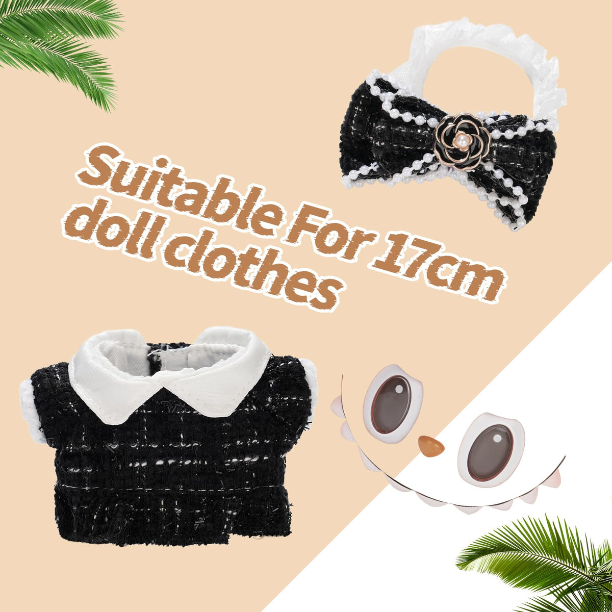 Cute Clothes for Doll Design Outfit Blind Mystery Box Accessories Mini La Boo-Boo Blah Bu Bu BuLafufu Ropa Plush Stuff Hat Dress Overalls Pajamas Hoodie Black