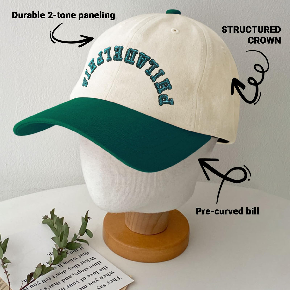 3D Embroidered Upside-Down City Adjustable Baseball Cap