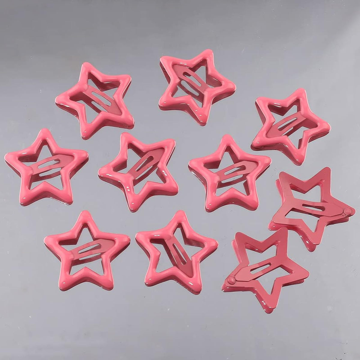 Pink Star Snap Hair Clips
