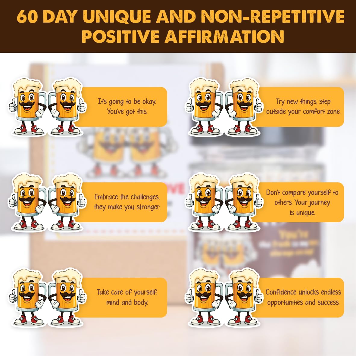 SOLMAY Funny Beer Cheers Gift Jar with 60 Uplifting Messages for Dad 0.5