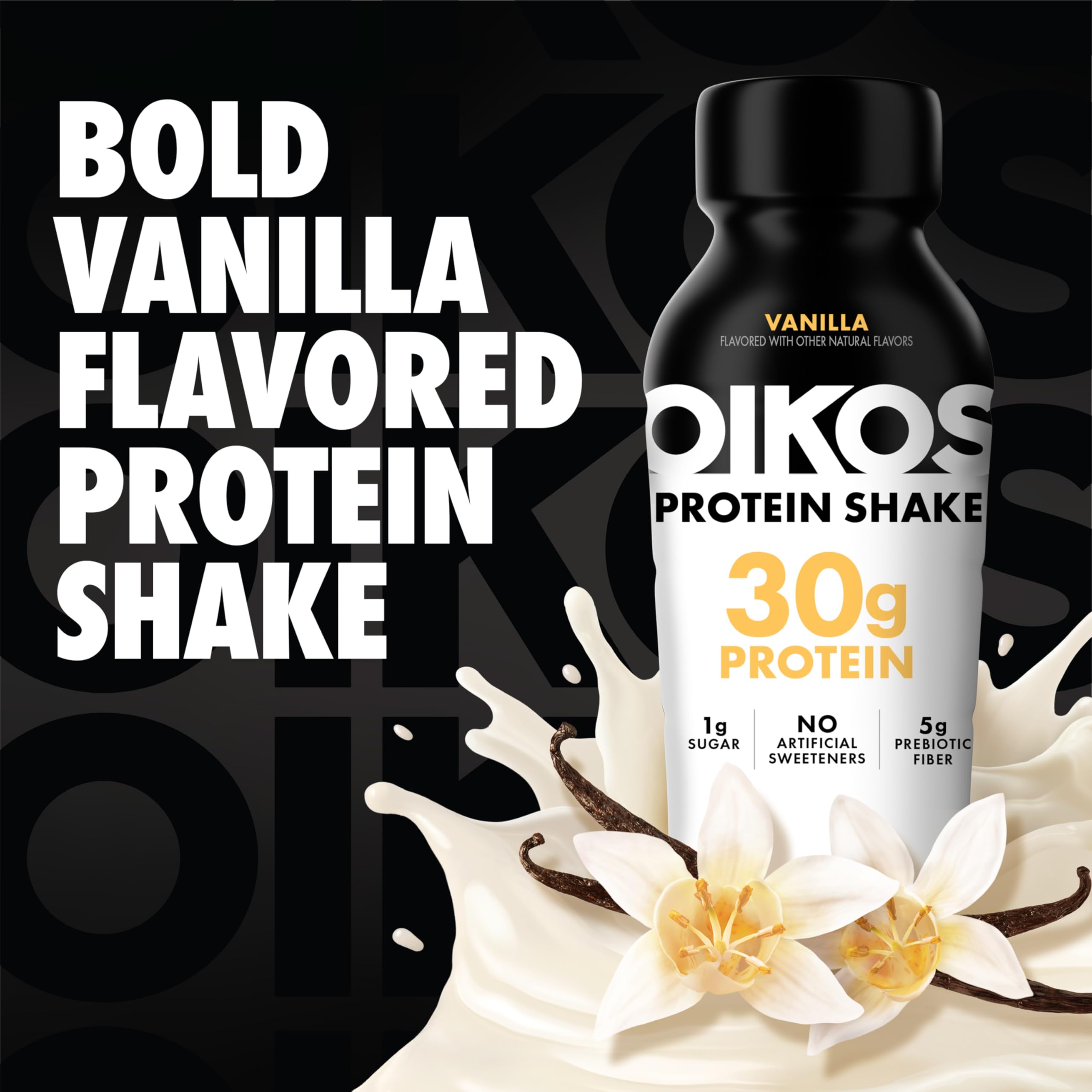 BestBy11/26 Oikos Protein Shake Vanilla 30g Protein 5g Fiber 12 fl oz 12 Ct