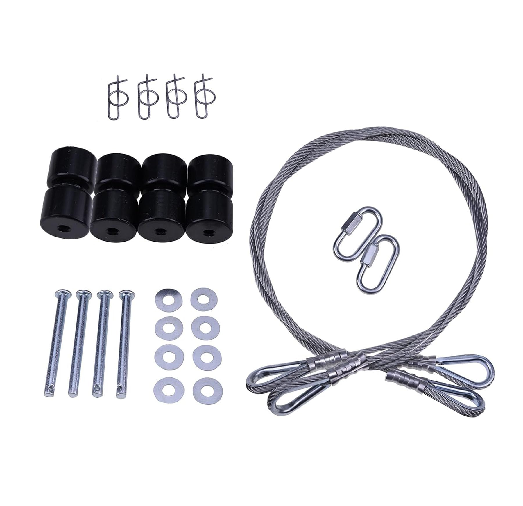 JEENDA Trailer Tailgate Lift Cables 2PCS 125542 GMNR-925 Pins 4PCS Clips