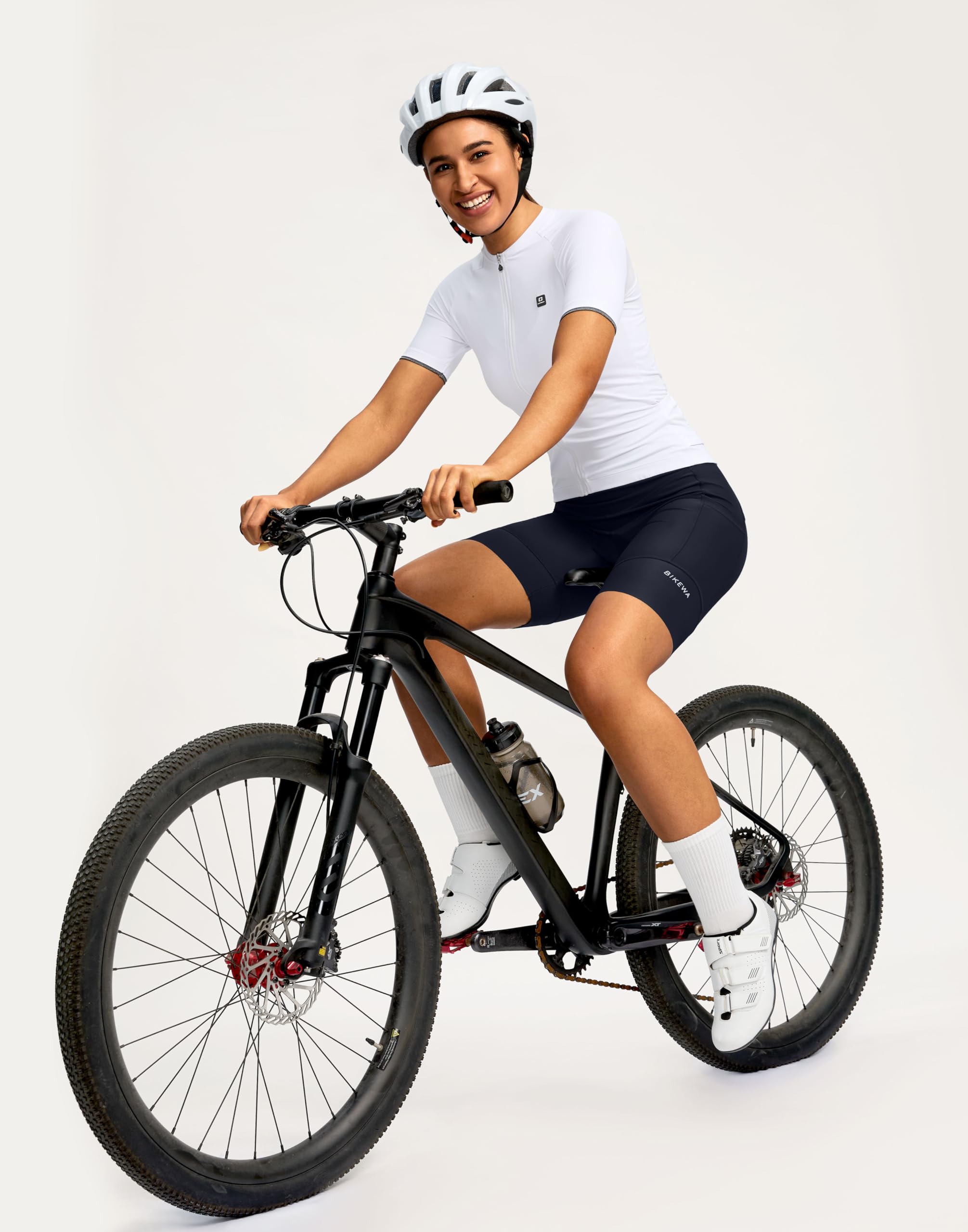 Bikewa Padded Bike Shorts Women High Waisted 4D Padding Purple Size L