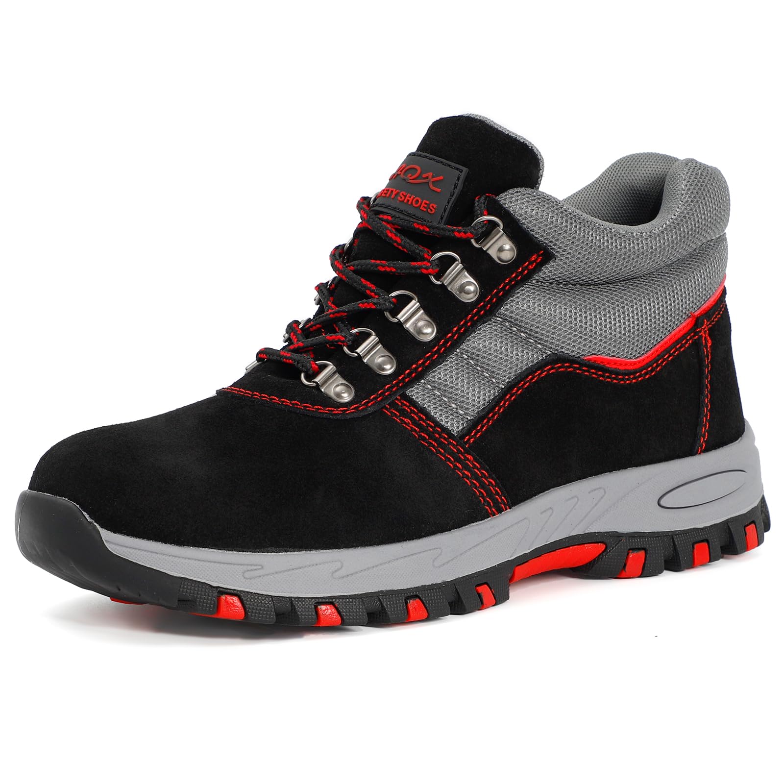 ESTAMICO Steel Toe Work Boots Men Safety Shoes Black Size 11.5