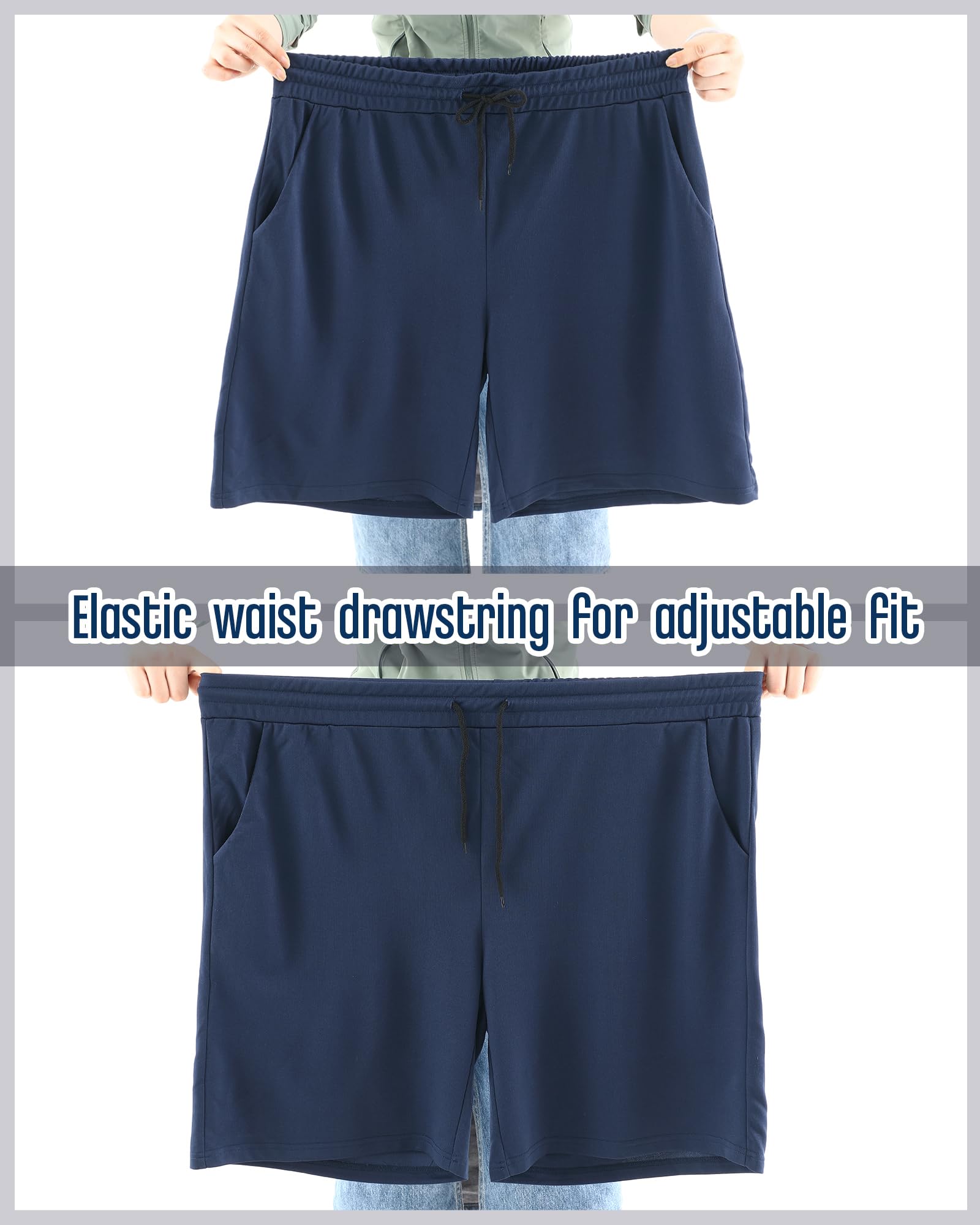 Taiyin 5 Pack Men's Big & Tall Quick Dry Athletic Gym Shorts Black Gray 4XL