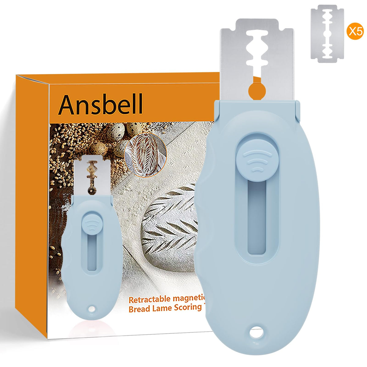 Ansbell Magnetic Bread Lame with 5 Razor Blades
