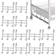 Dimeho 12pcs 3 Hook Wire Shelving Attachment Silver 3.74x3.27x1.38in