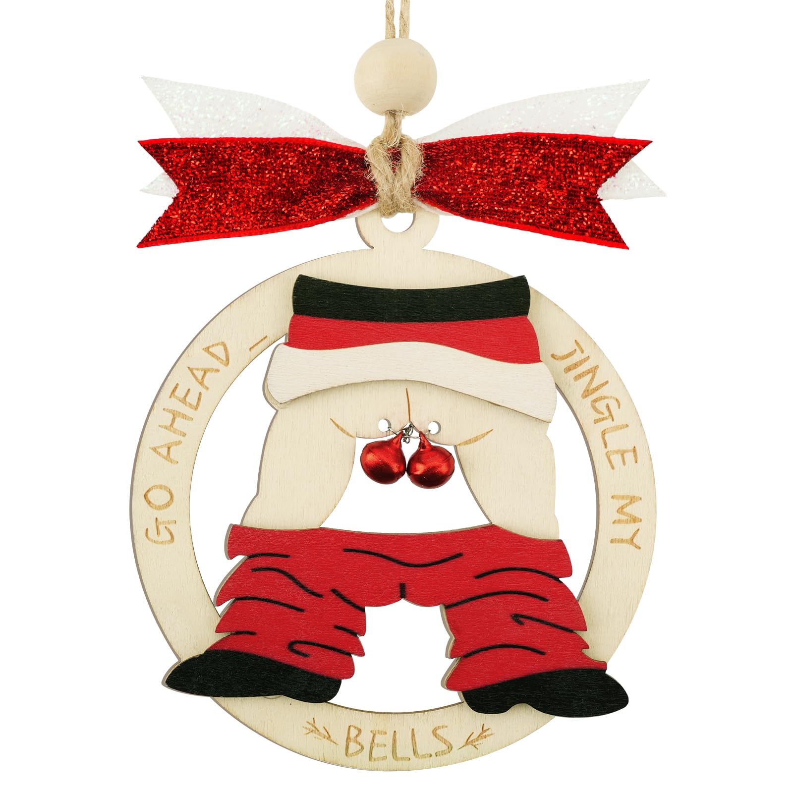 Shzbtdo Naughty Wooden Christmas Tree Ornament 2025 Multi Color Standard Size