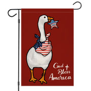 EKOREST Patriotic Garden Flag 12x18in Double Sided Funny Goose Red White Blue