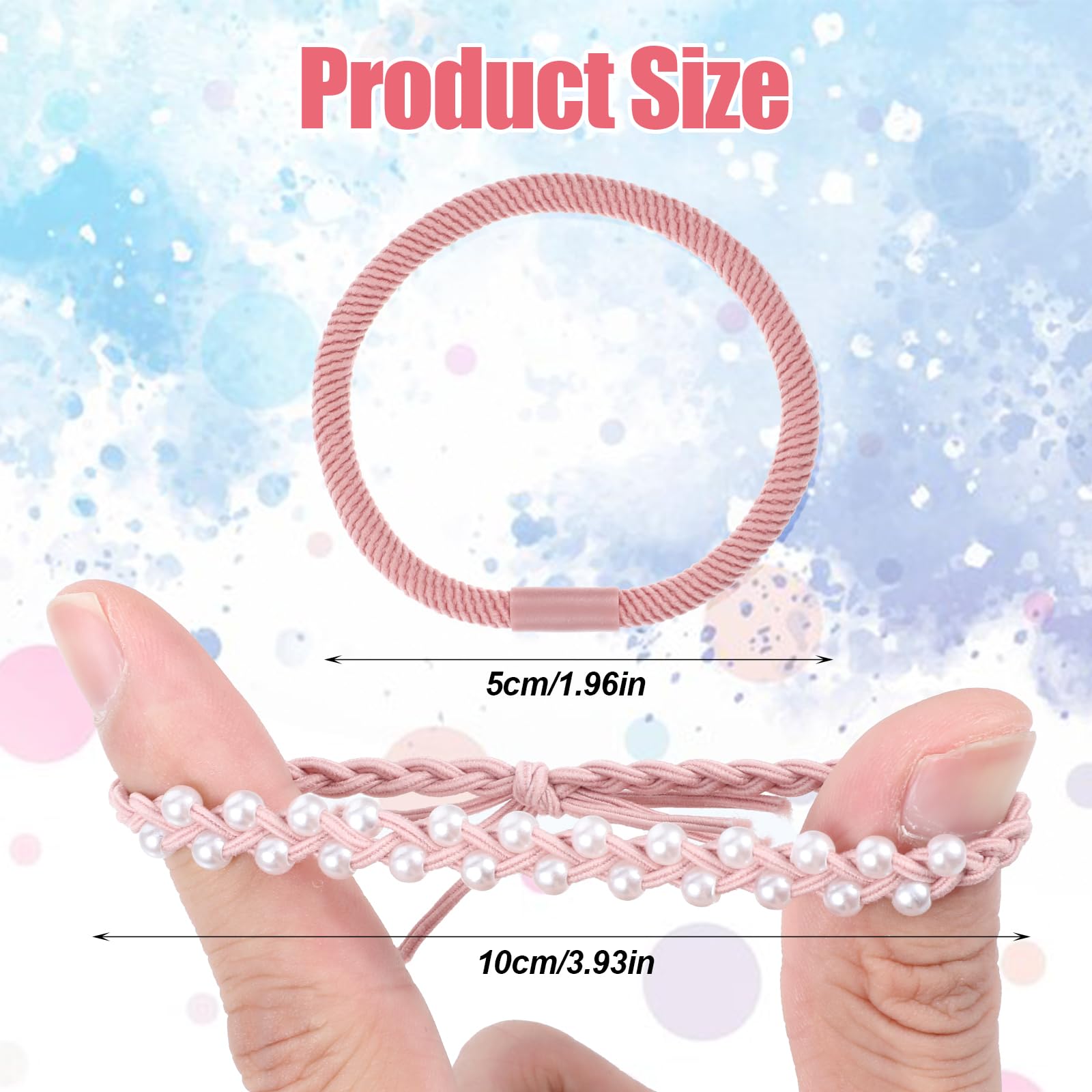TIESOME 20 Packs Boho Hair Ties Bracelets Multicolor Elastic Accessories