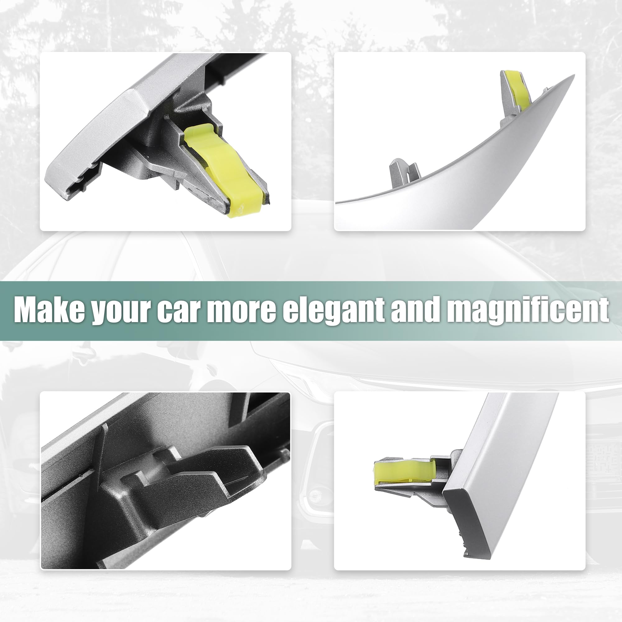 X AUTOHAUX Dash A/C Air Vent Panel Trim Black Silver for Toyota Corolla 08-13