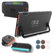 Teyomi Dockable Clear Case for Nintendo Switch 2 with 2 TPU Covers & 6 Grips