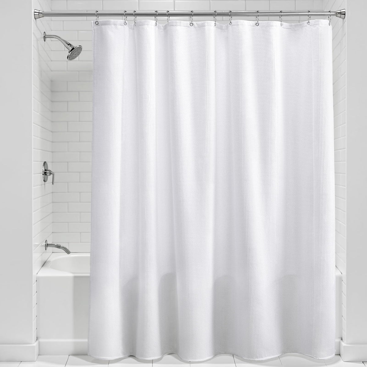 YellyHommy 72 x 72 in Waffle Weave Shower Curtain