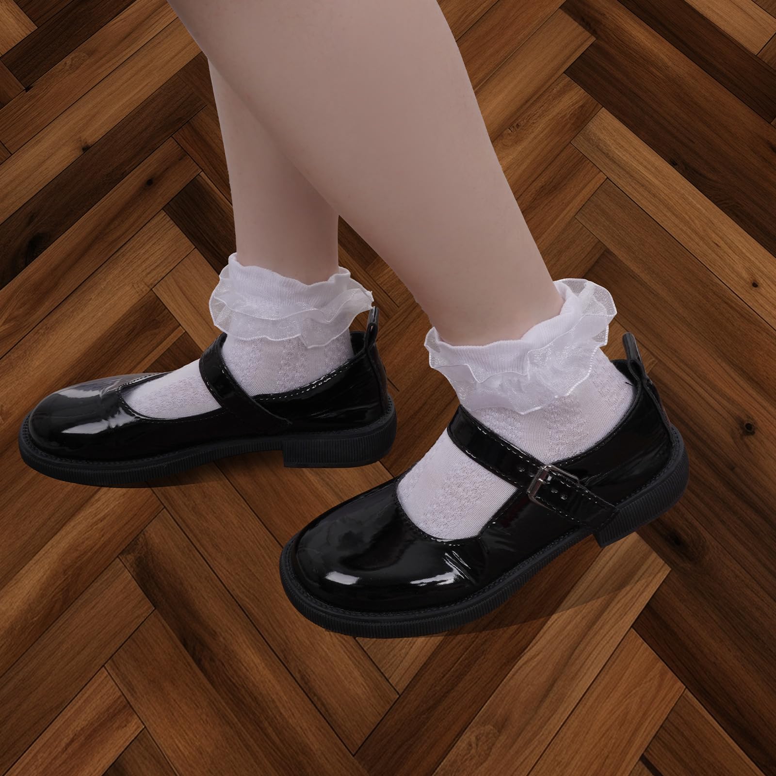 Rthjsfj Girls Cotton Lace Dress Socks White 1 Pack Size 4-6 Years