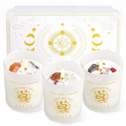 Suhctuptx Zodiac Lavender Scented Soy Candles Healing Crystals Fire Signs Small