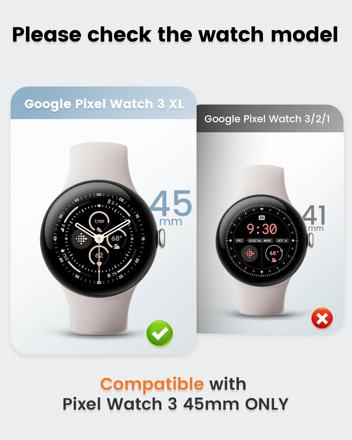 MAKCPOIMER Braided Nylon Bands for Google Pixel Watch 1/2/3 41mm Black Grey