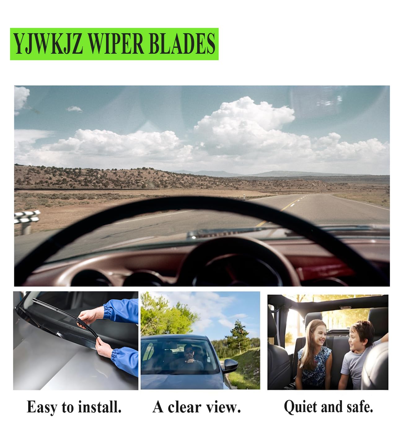 YJWKJZ Wiper Blades Set 26"+22"+16" for Honda Odyssey 2005-2022 (3 pcs)