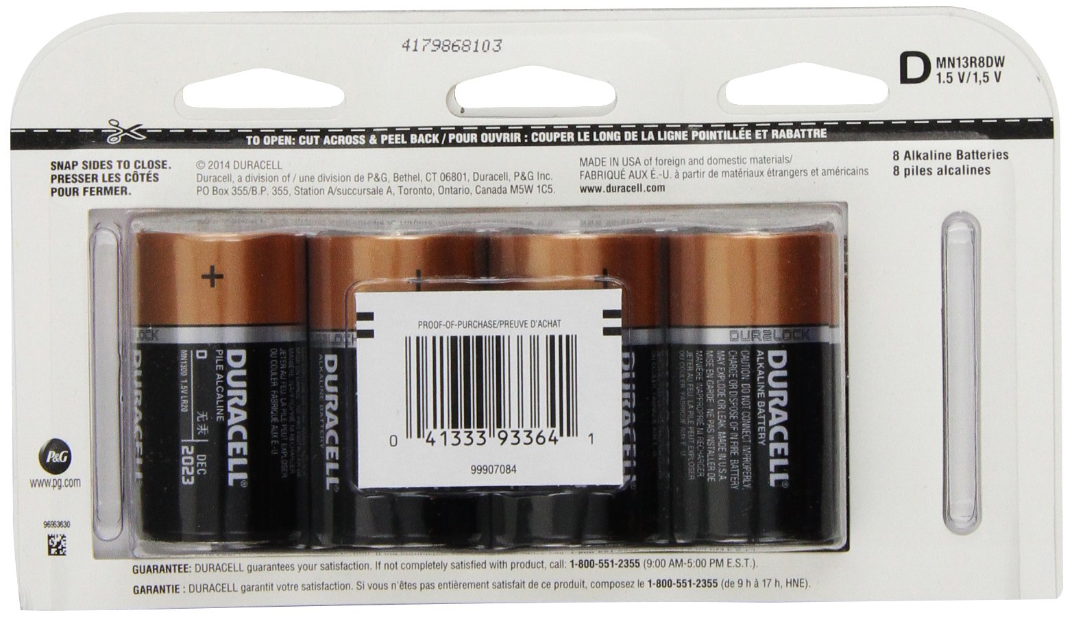 Duracell Coppertop D Alkaline Batteries 16 Count (Pack of 2)