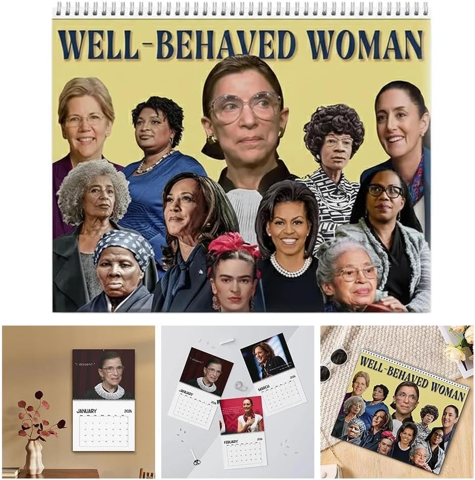 LeeJ 2026 Well-Behaved Women Wall Calendar 11x8.5 Feminist Color