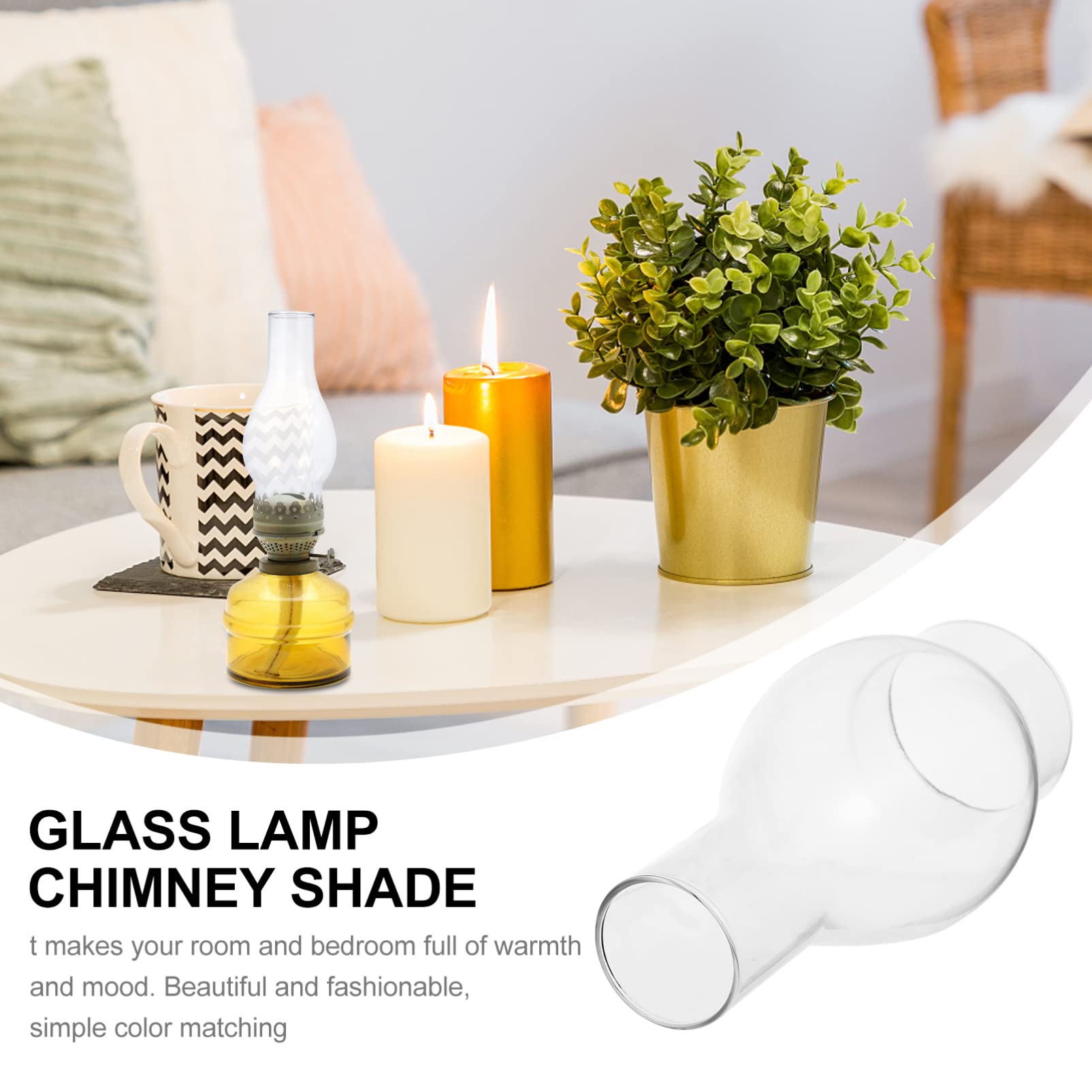 SEWACC Oil Lamp Chimney Clear Glass Replacement Hurricane Cover Transparent