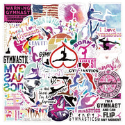 MAXSNOW Gymnastics Stickers 50pcs Vinyl Waterproof White Dance Stickers