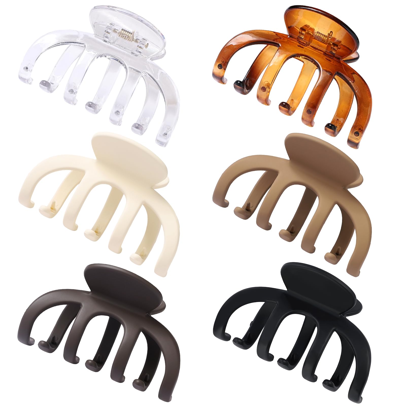 SMKSL Hair Clips 3.5in Medium Claw Matte Banana Jaw Clips Transparent
