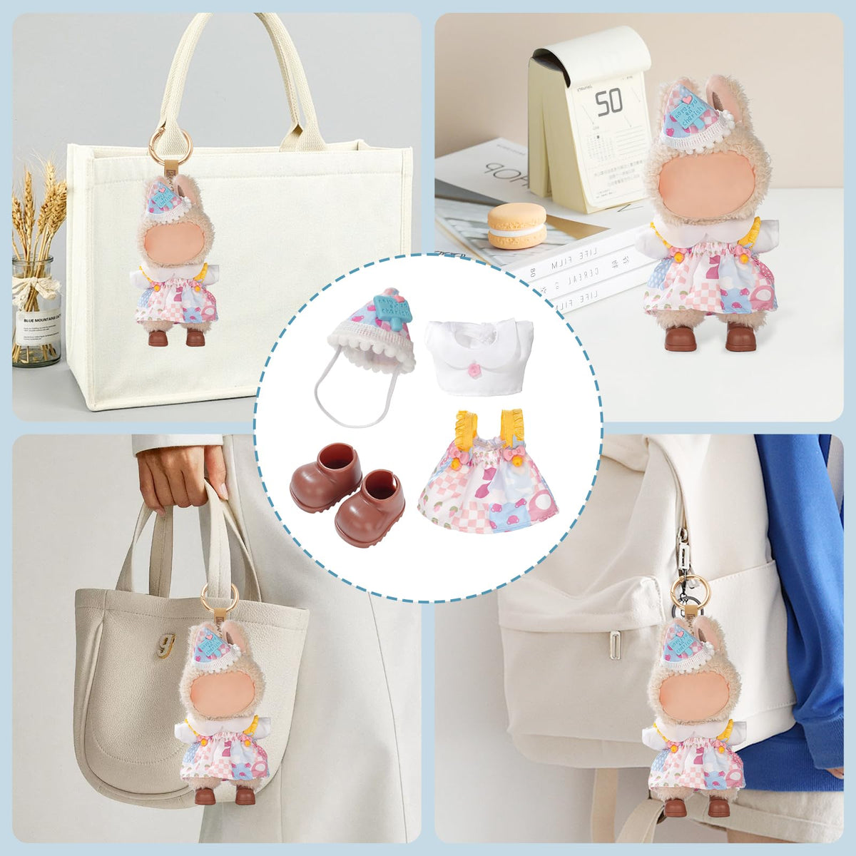 Cute Clothes for Doll Design Outfit Blind Mystery Box Accessories Mini La Boo-Boo Blah Bu Bu BuLafufu Ropa Plush Stuff Hat Dress Overalls Pajamas Hoodie