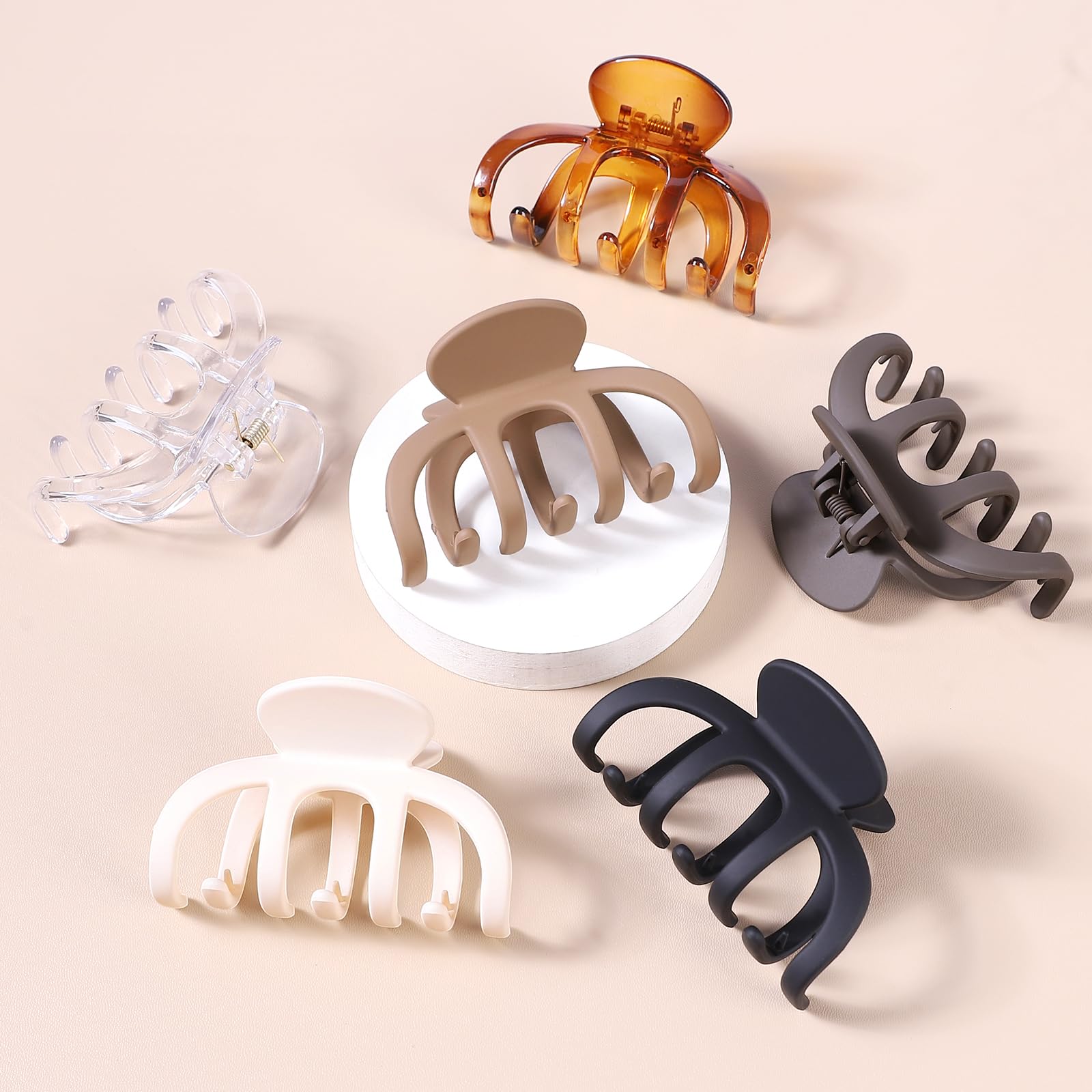SMKSL Hair Clips 3.5in Medium Claw Matte Banana Jaw Clips Transparent