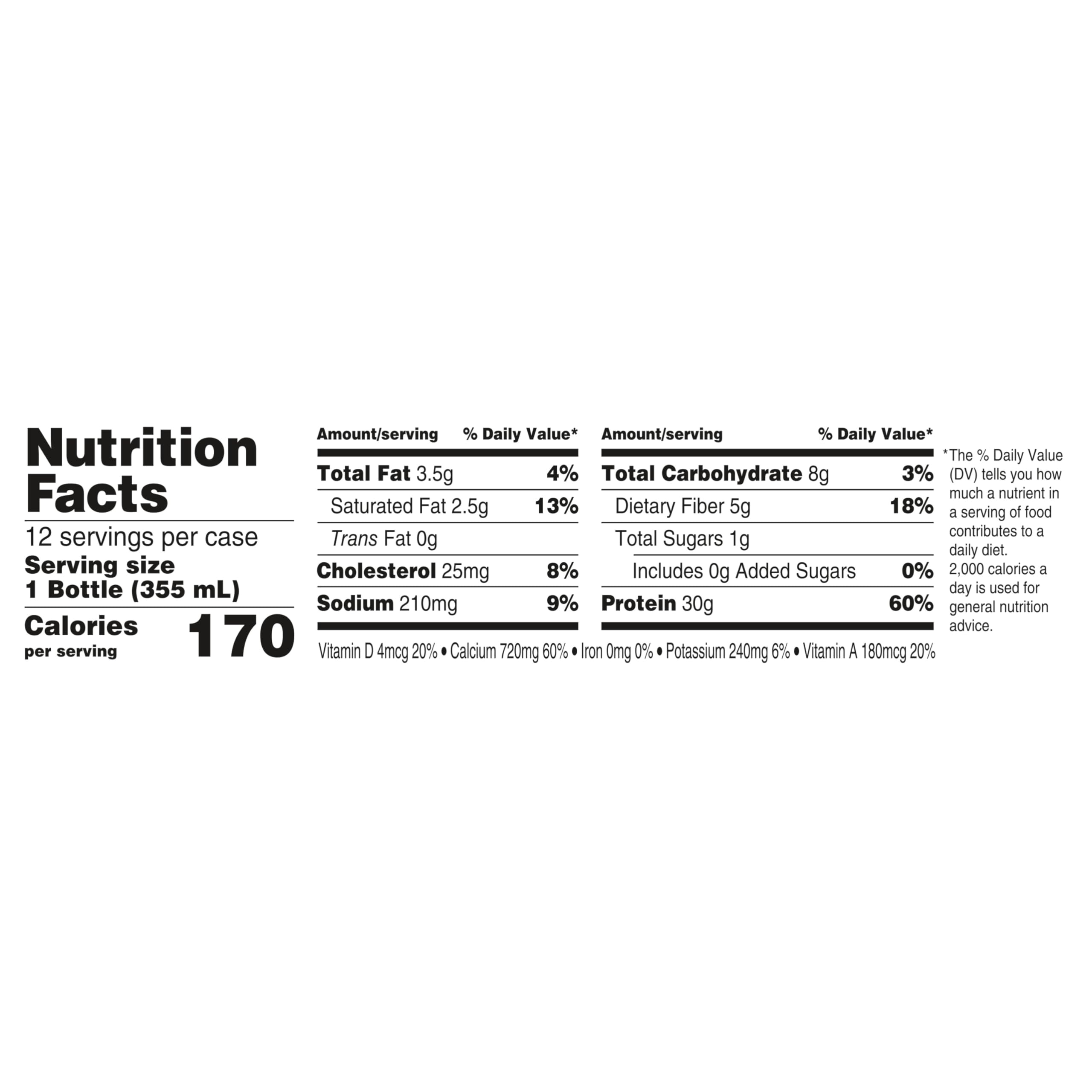 BestBy11/26 Oikos Protein Shake Vanilla 30g Protein 5g Fiber 12 fl oz 12 Ct