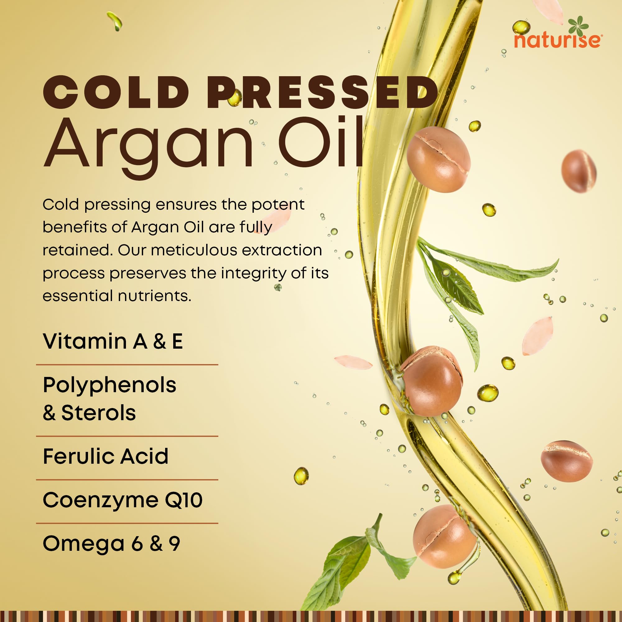 Naturise Organic Argan Oil Hair & Skin Cold Pressed Pure Morocco 2 fl oz
