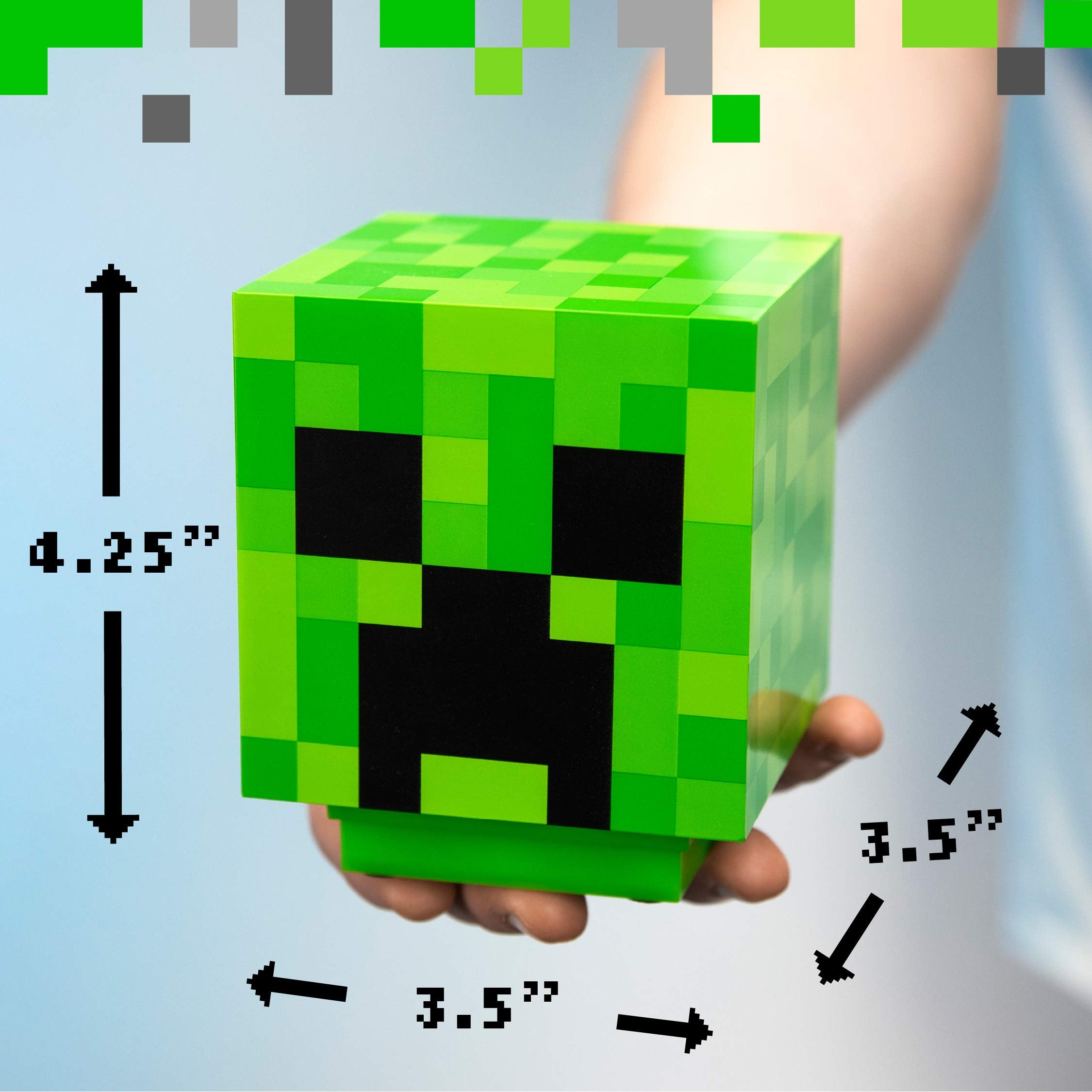 Paladone Minecraft Creeper Desk Light with Official Sounds Green Night Light