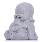 3-Inch Mini Laughing Buddha Statue, Sandstone Resin Buddha Statue for Table Decor, Small Laughing Buddha Figurine for Home or Office, Zen, Living Room, Shelf Decor, Zen Feng Shui Decor and Gift