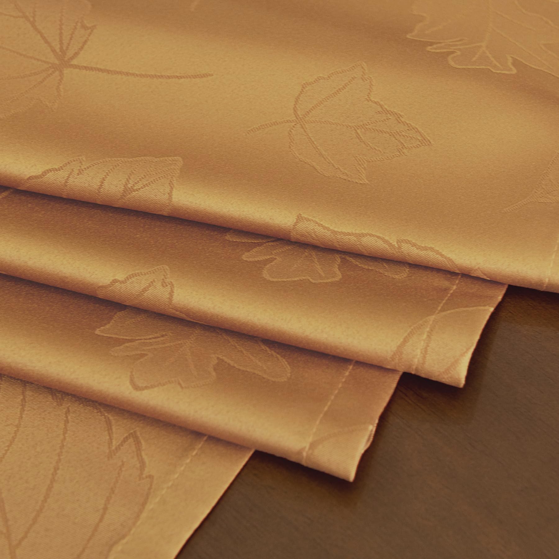 Joyfol Day Jacquard Maple Leaf Table Runner Amber 14x60 Inch