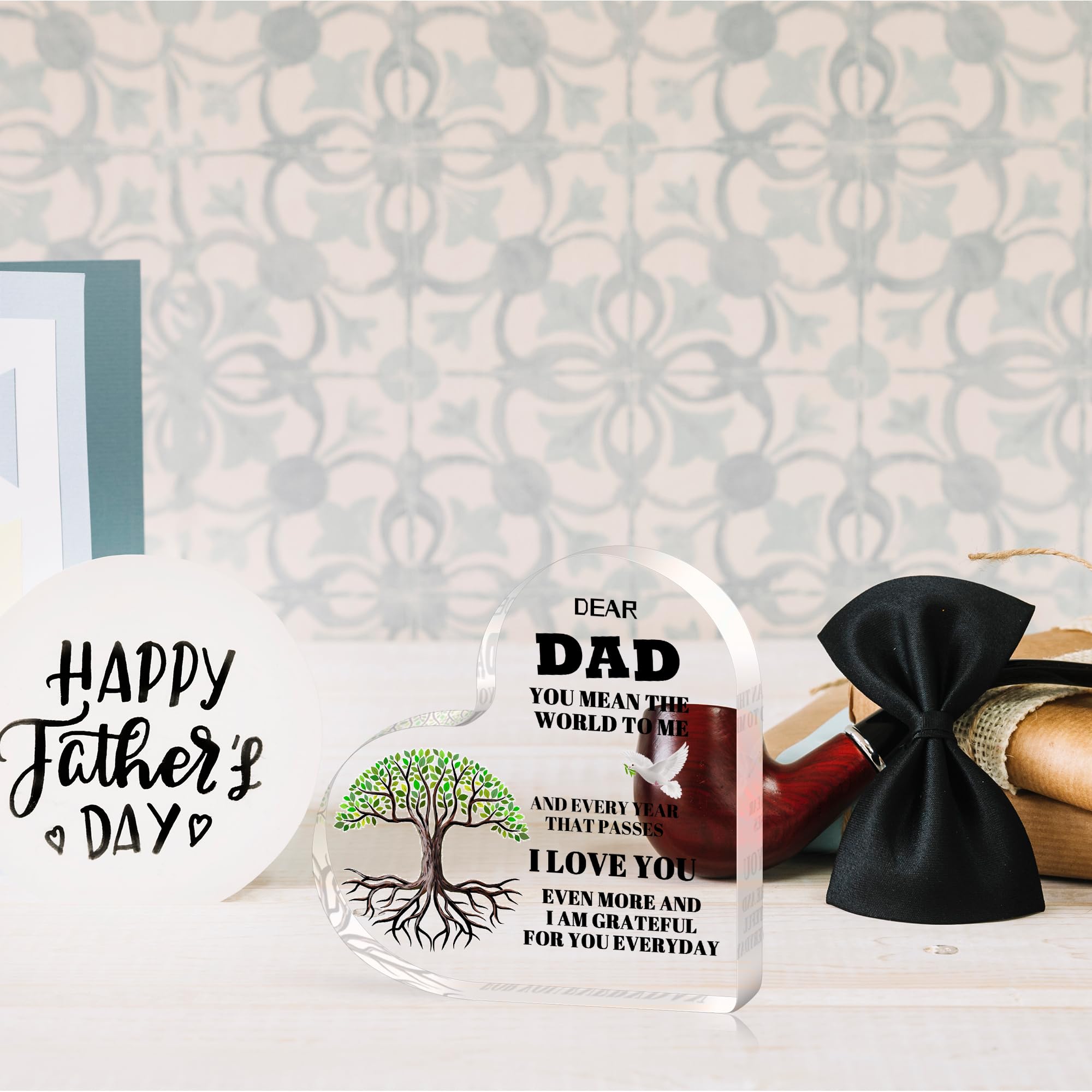 AmazerPad Gifts For Dad Acrylic Puzzle Plaque Desk Decor 5.1x5.1 In Cool Dad