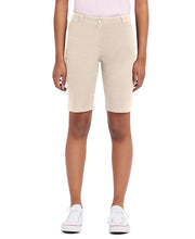 IZOD Junior Uniform Stretch Twill Skinny Bermuda Shorts Khaki Size 3