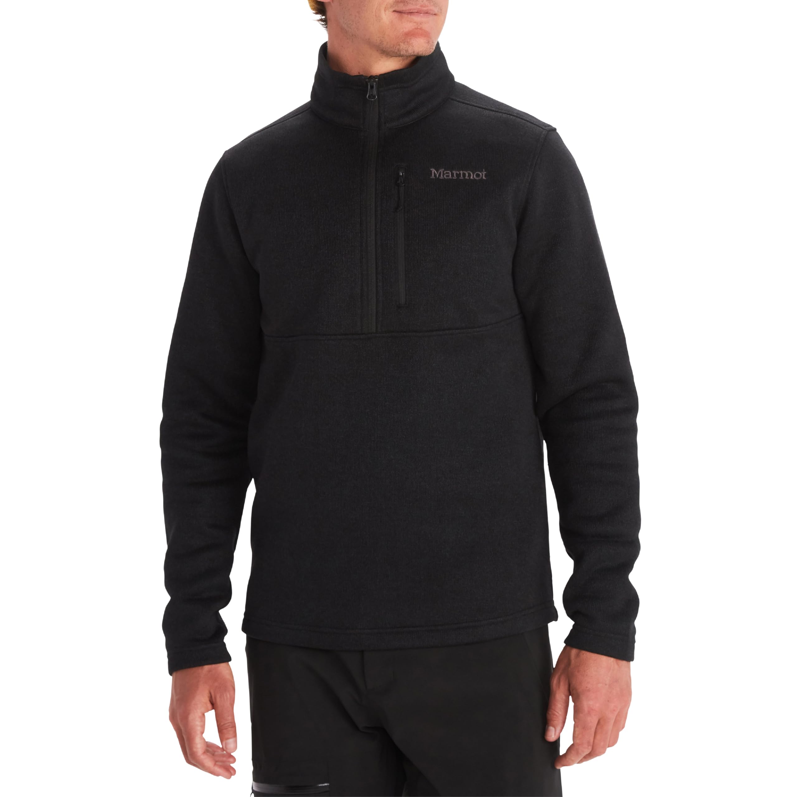 MARMOT Men's Drop Line 1/2 Zip Fleece Jacket Black Size L
