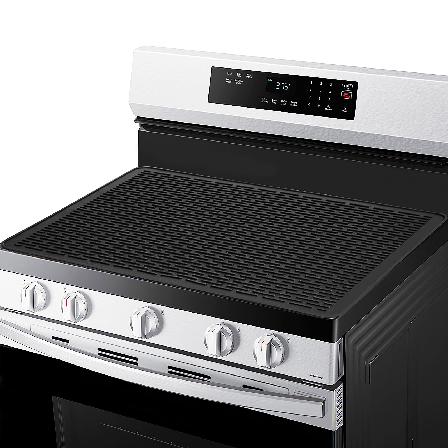 TWIZIUAO Electric Stove Cover Mat Heat Resistant Silicone Black 36x21