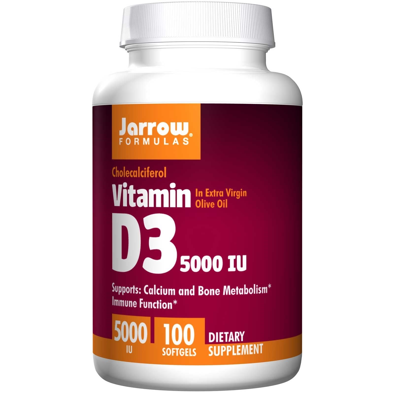 BestBy03/26 Jarrow Formulas Vitamin D3 5000 IU 100 Softgels Multi-Pack