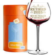 NewEleven 16oz Retired 2025 White Wine Glass Retirement Gift Woman Coworker