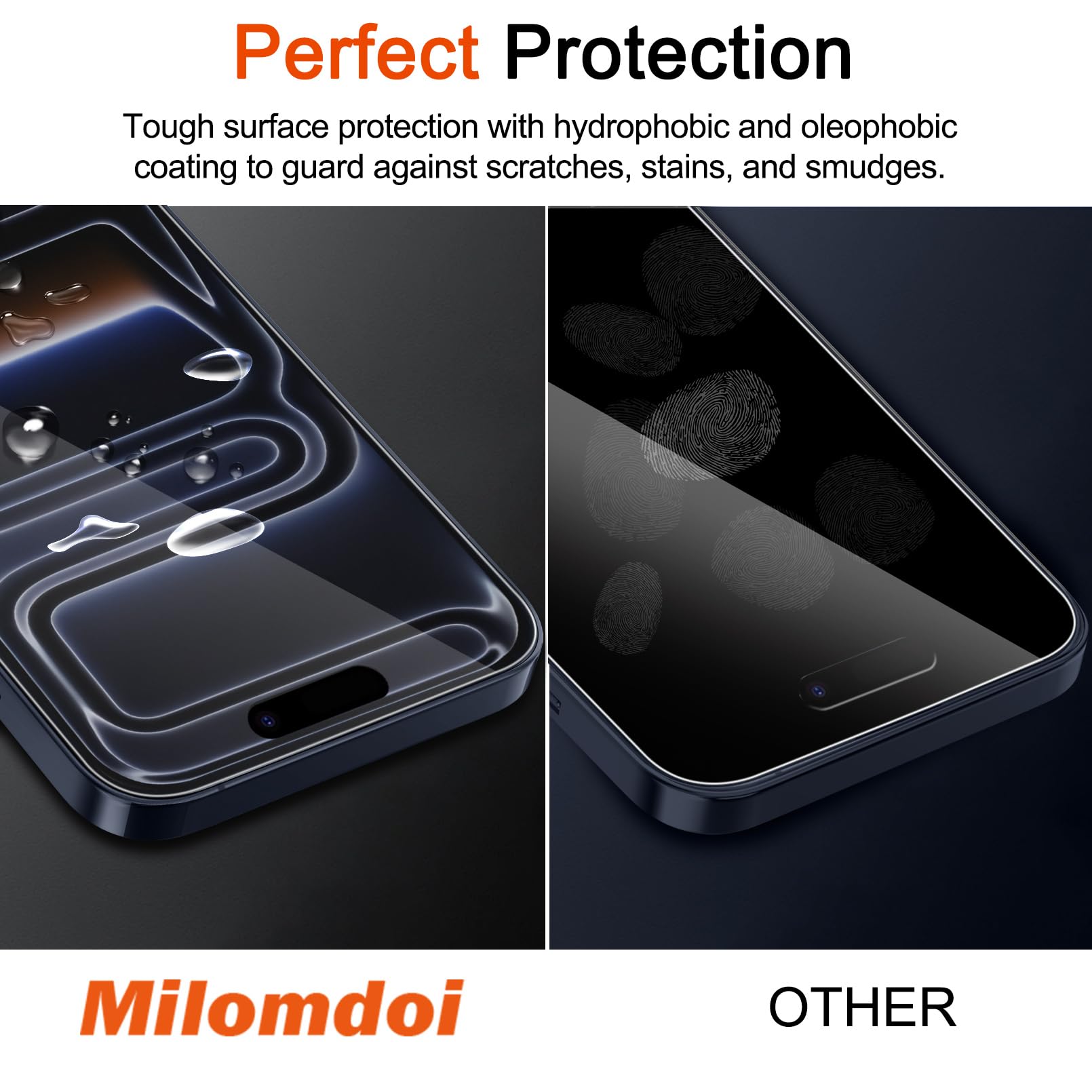 Milomdoi 3 Pack Matte Screen Protector iPhone 17 Pro Max Tempered Glass