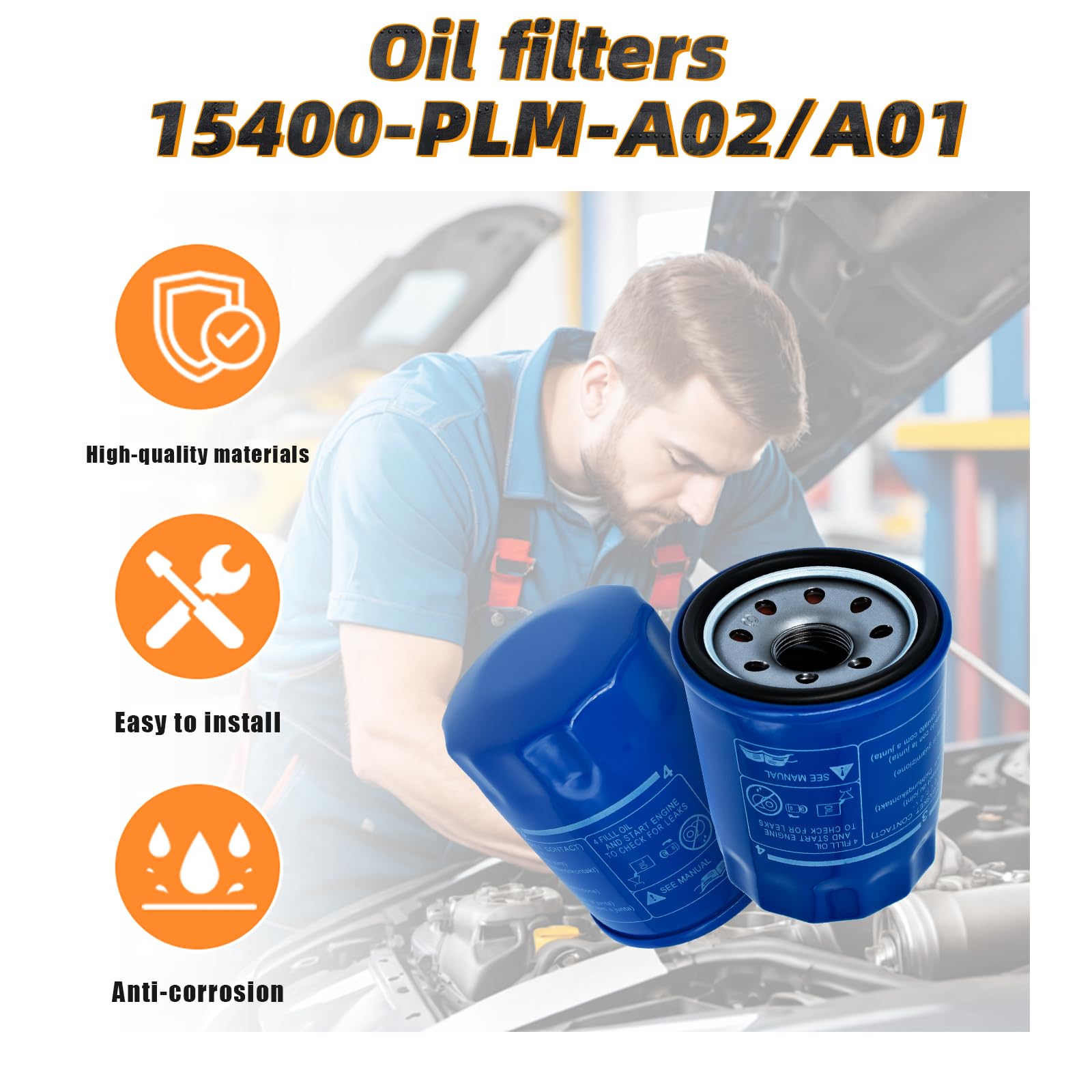 JEYPSHQP Oil Filters 15400-PLM-A02/A01 for Honda GX/GXV Engines 2 Pack