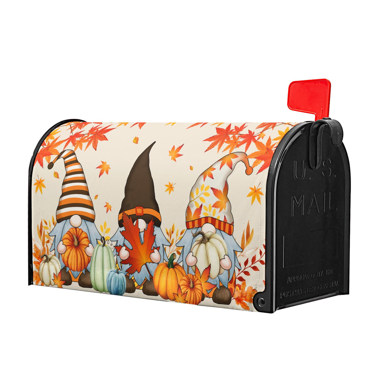 Autumn Gnome Pumpkin Mailbox Cover
