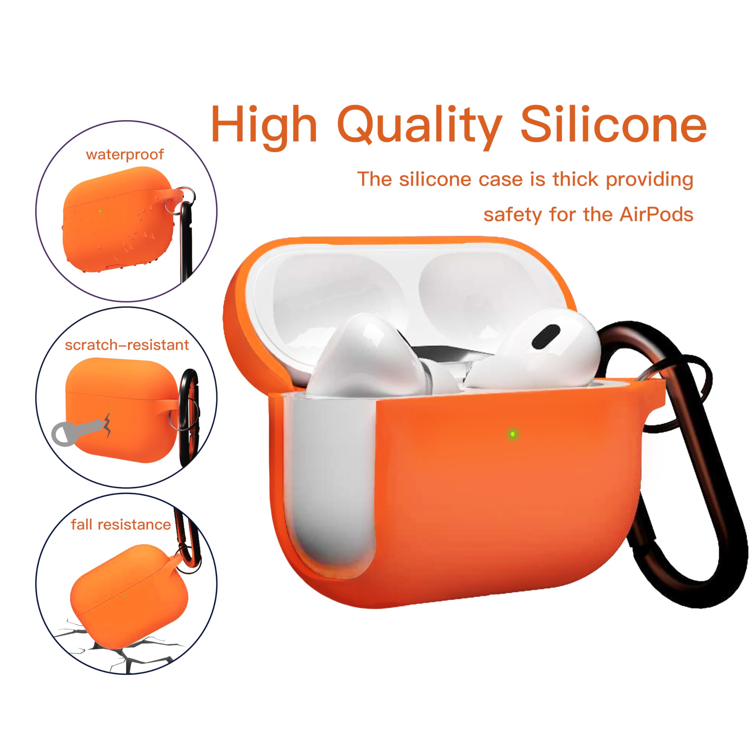 Brujula Silicone Case for AirPods Pro 3rd Gen 2025 Orange Protective Cover