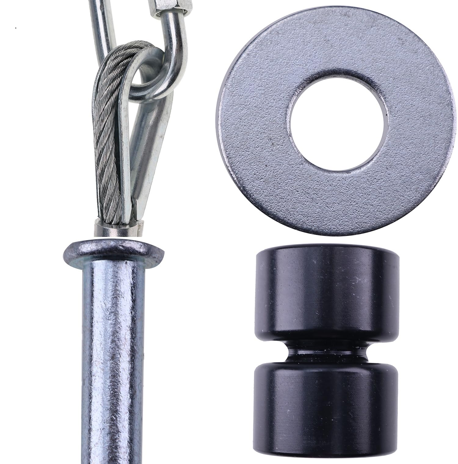 JEENDA Trailer Tailgate Lift Cables 2PCS 125542 GMNR-925 Pins 4PCS Clips
