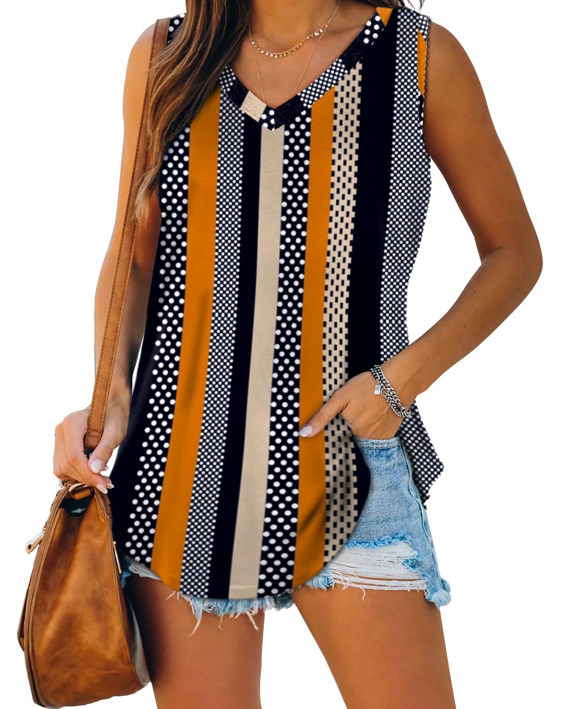 XIEERDUO Loose Tank Tops for Women Trendy Soft V Neck Summer Fashion Floral